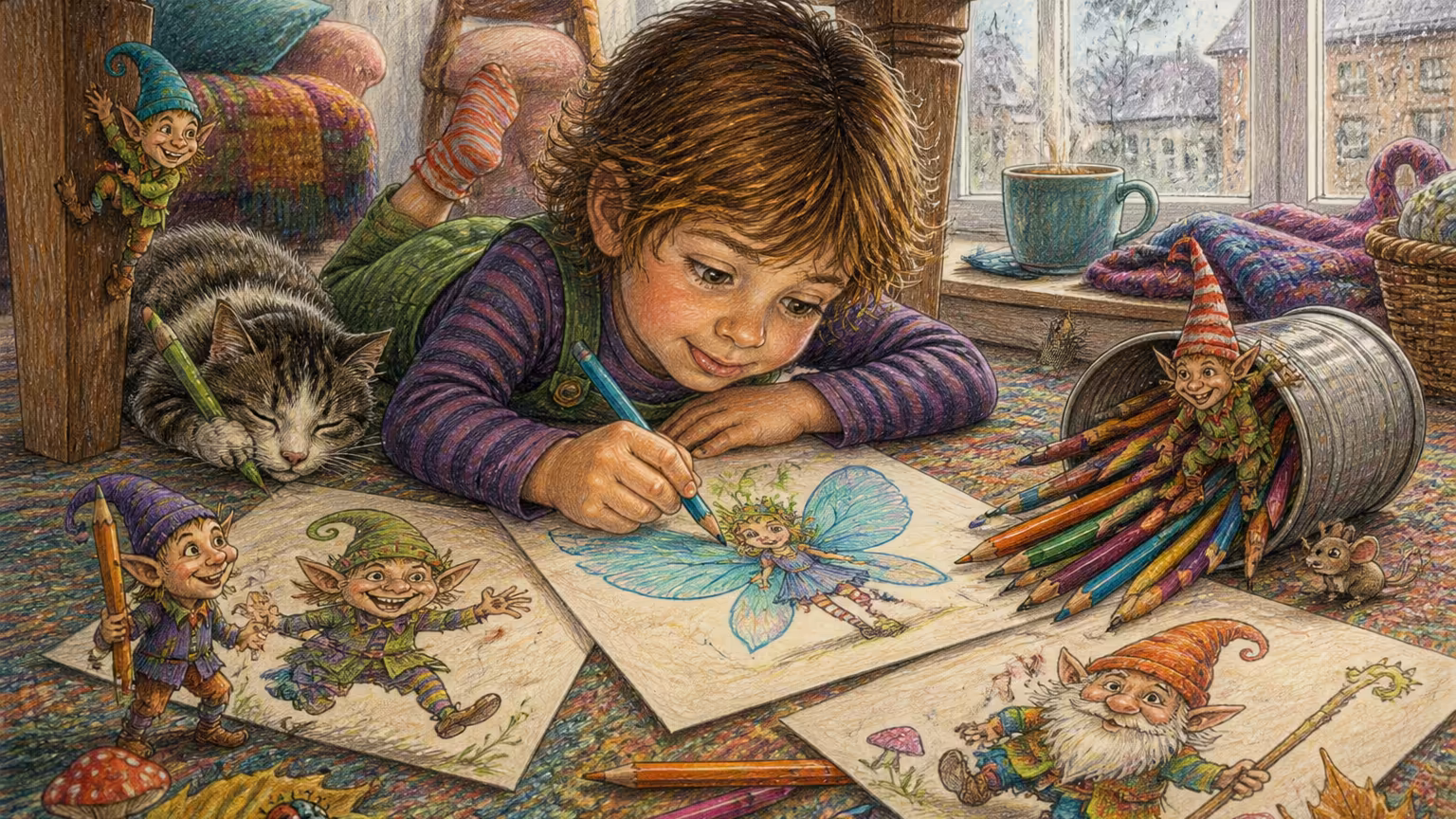Coloriages de fées et lutins (PDF gratuits à imprimer)