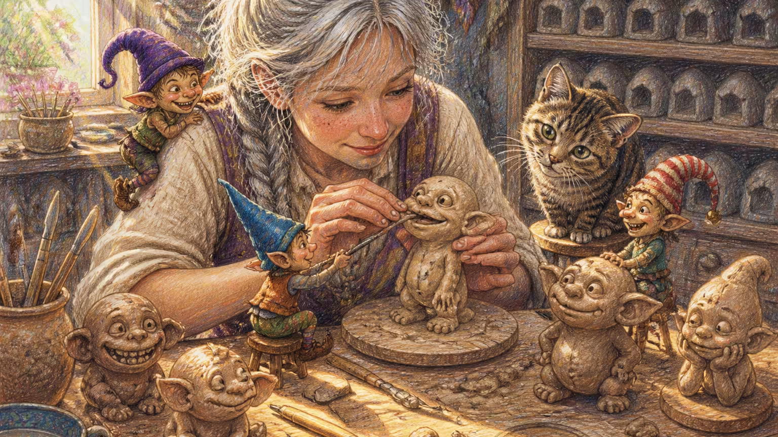 Figurines modelées à la main (sans aucun moule)