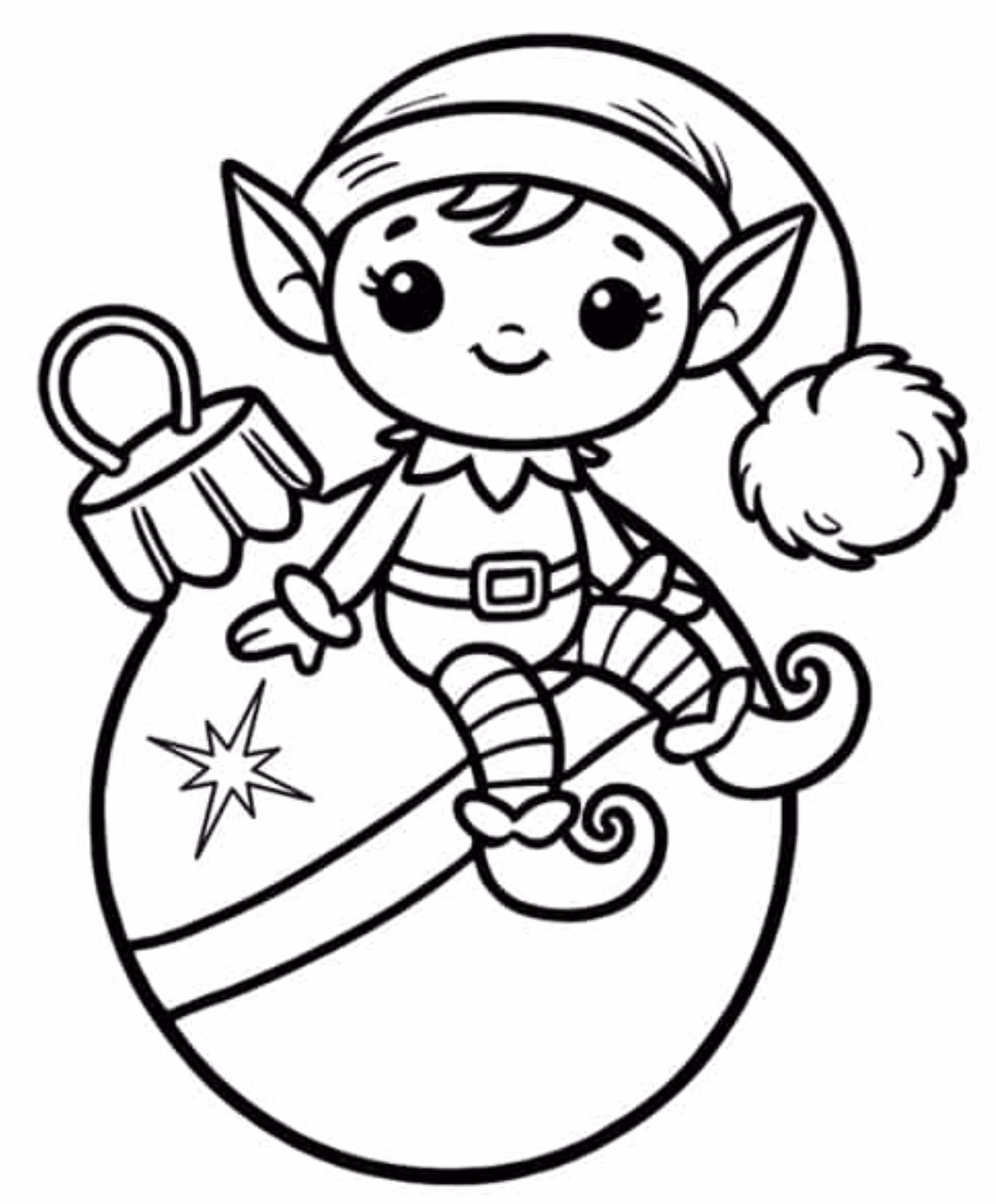 Duende de Navidad para colorear