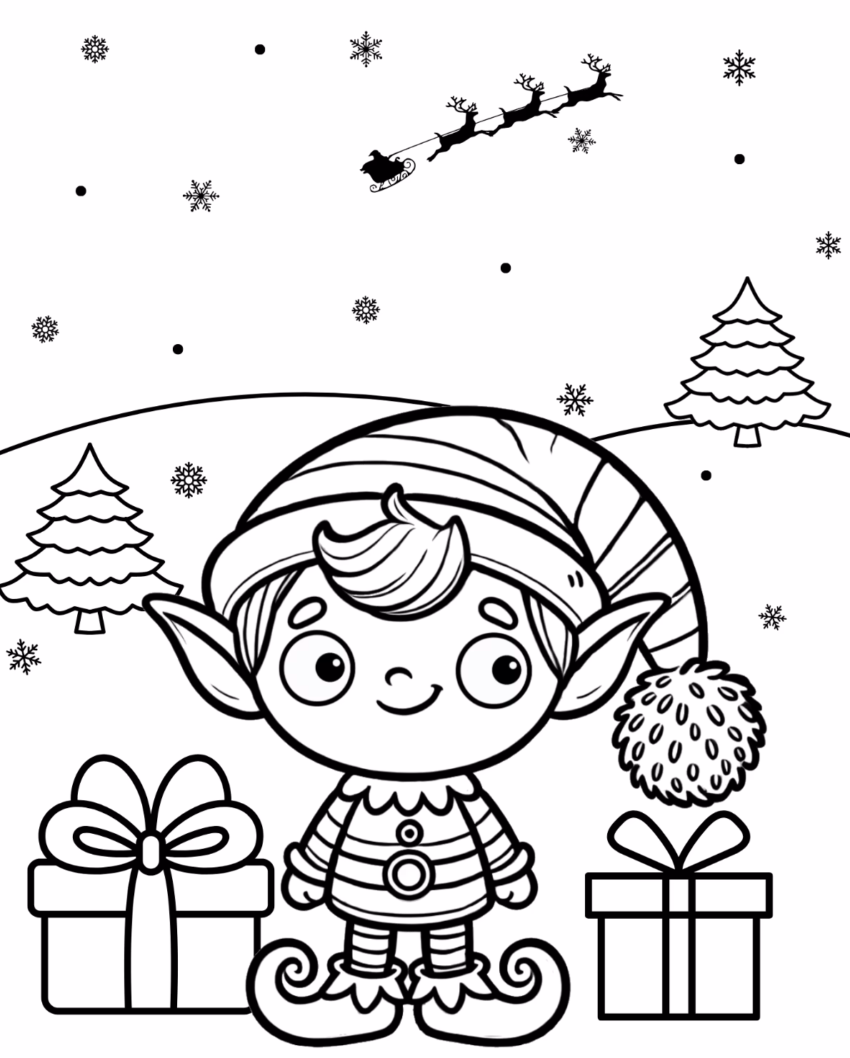 Weihnachtswichtel Ausmalbilder 6