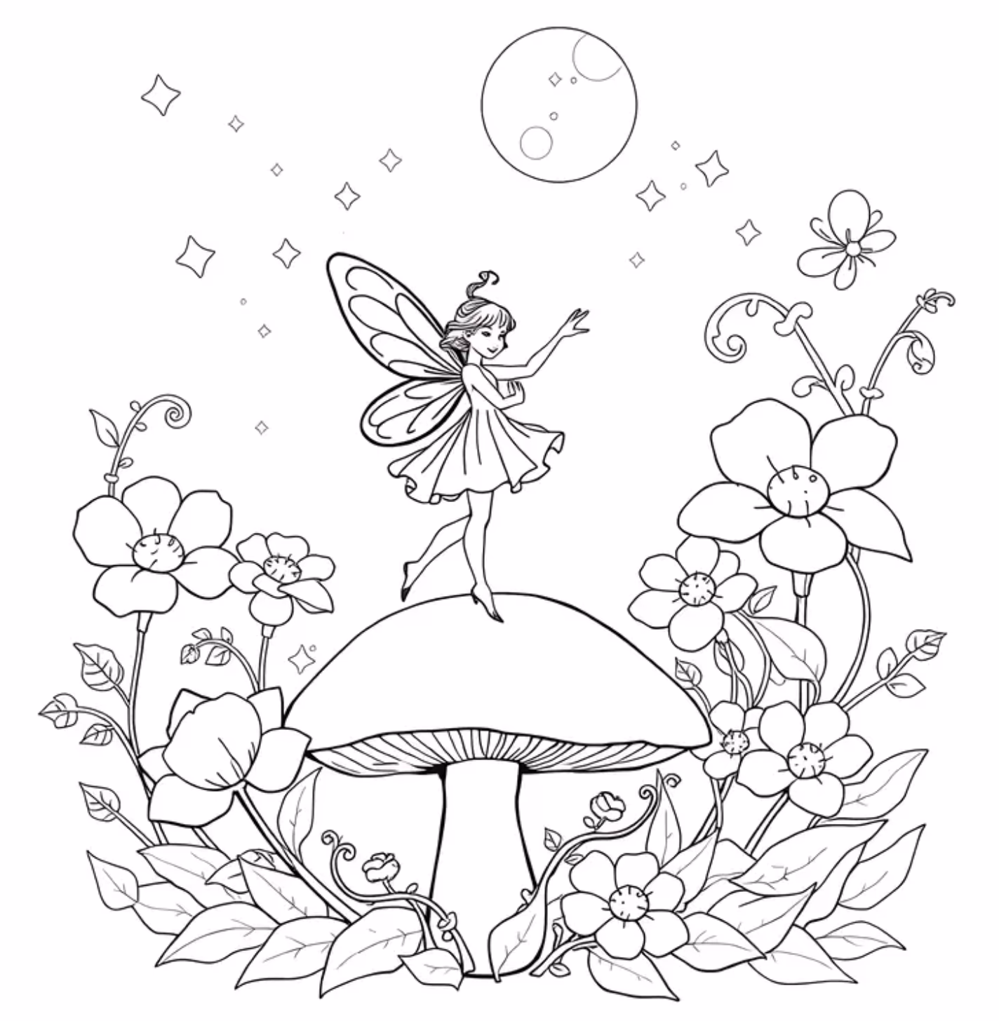Fairy Coloring Pages to Print 6