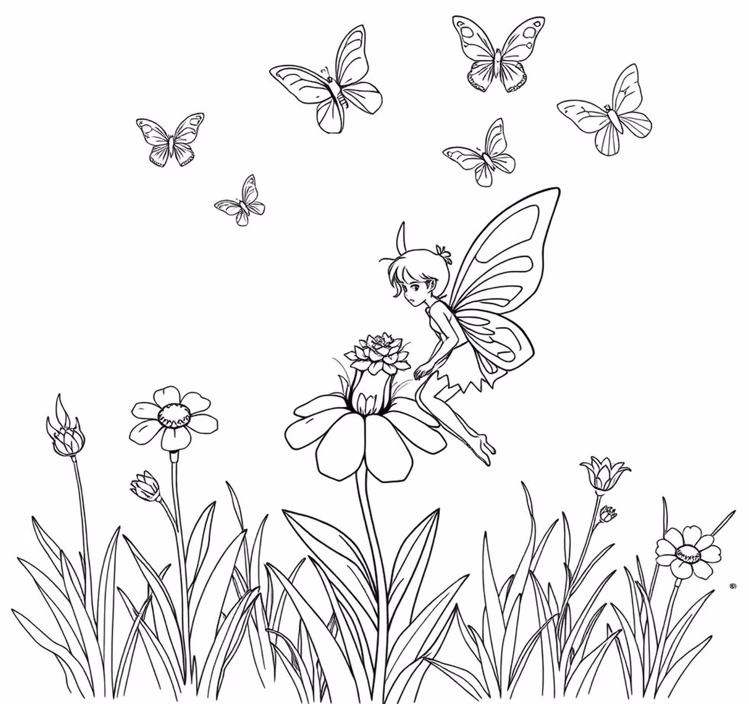 Fairy Coloring Pages to Print 2
