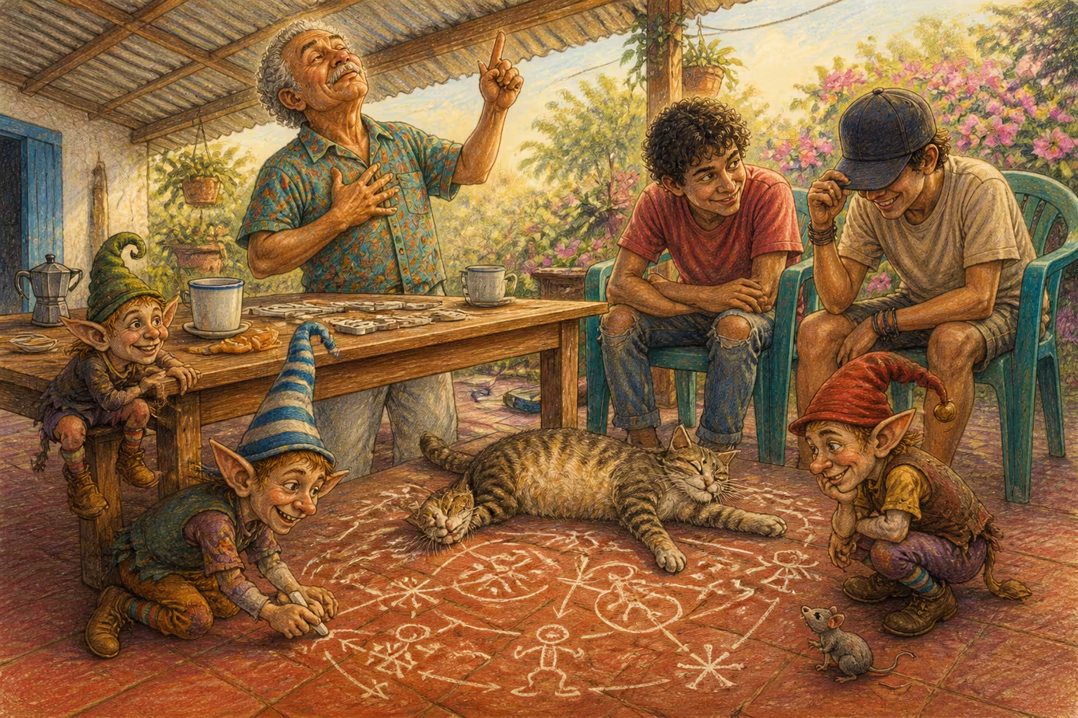 Escena de los Magikitos que ilustra la expresión Dar cátedra
