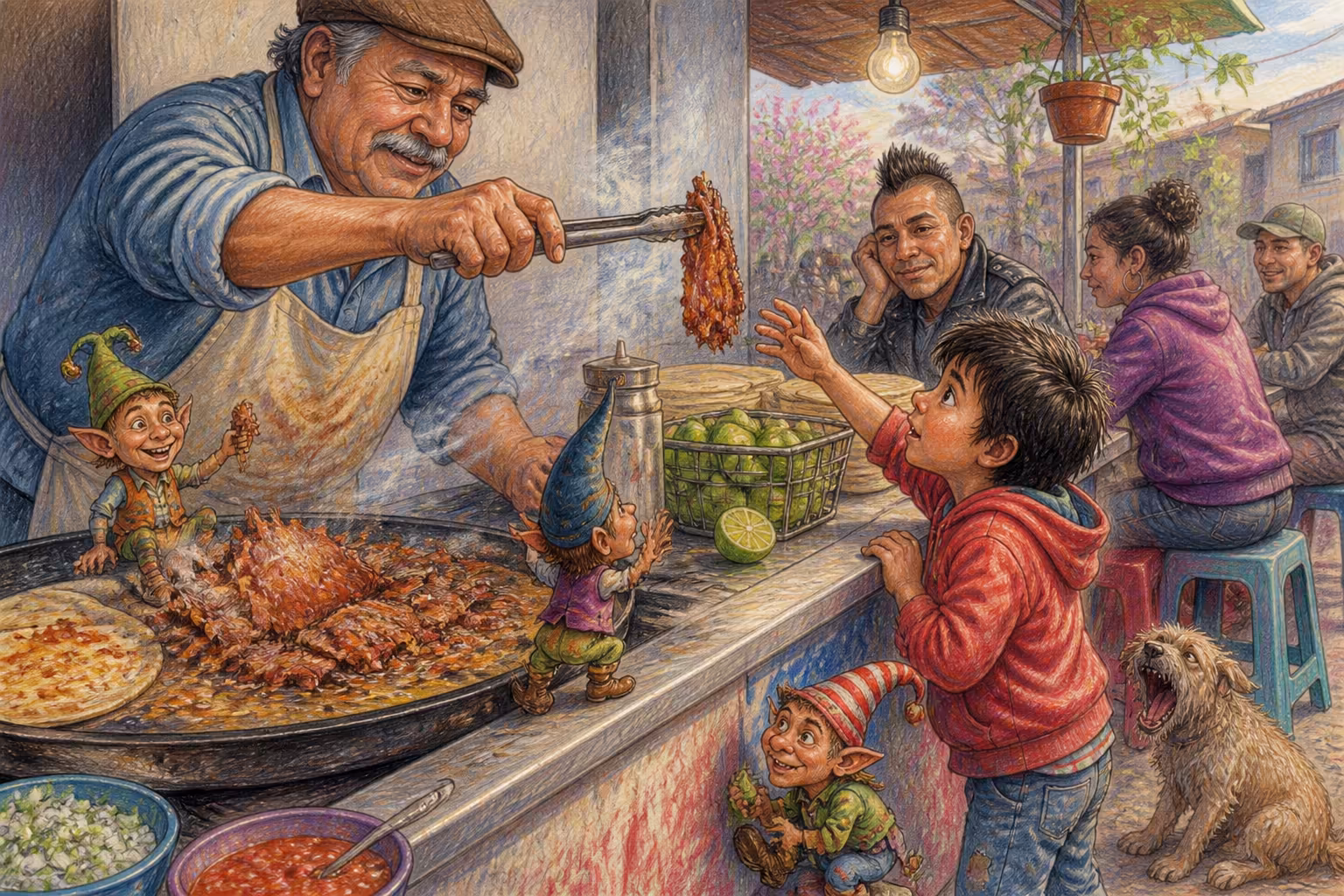 Escena de los Magikitos que ilustra la expresión Aguántame las carnitas