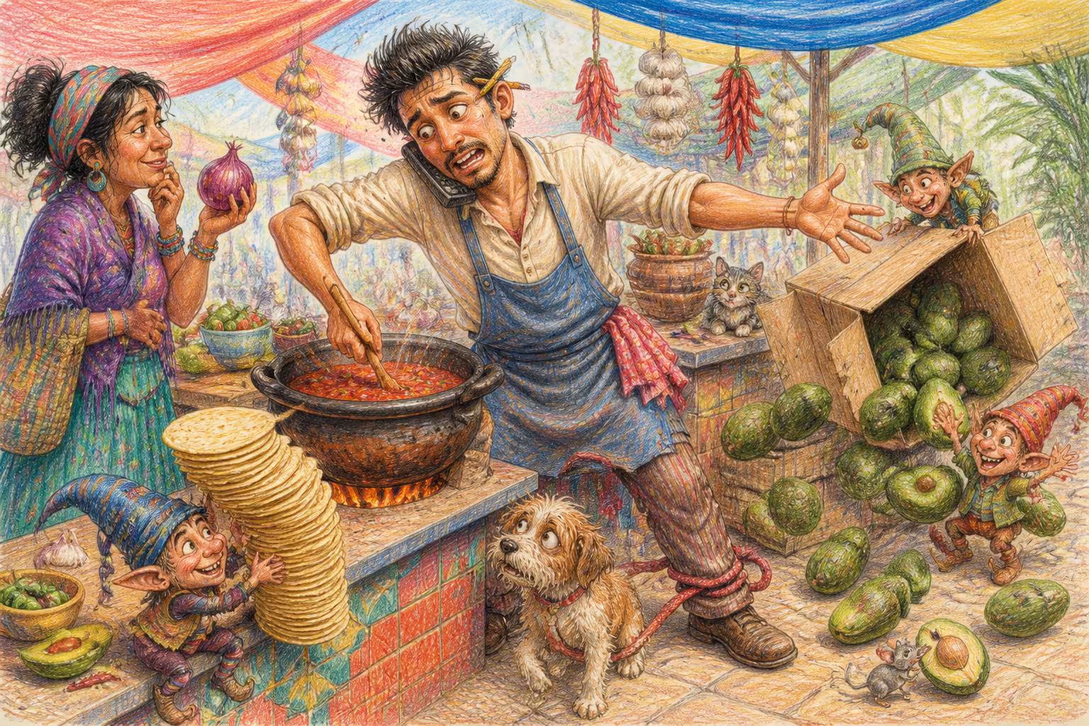 Escena de los Magikitos que ilustra la expresión Andar en chinga