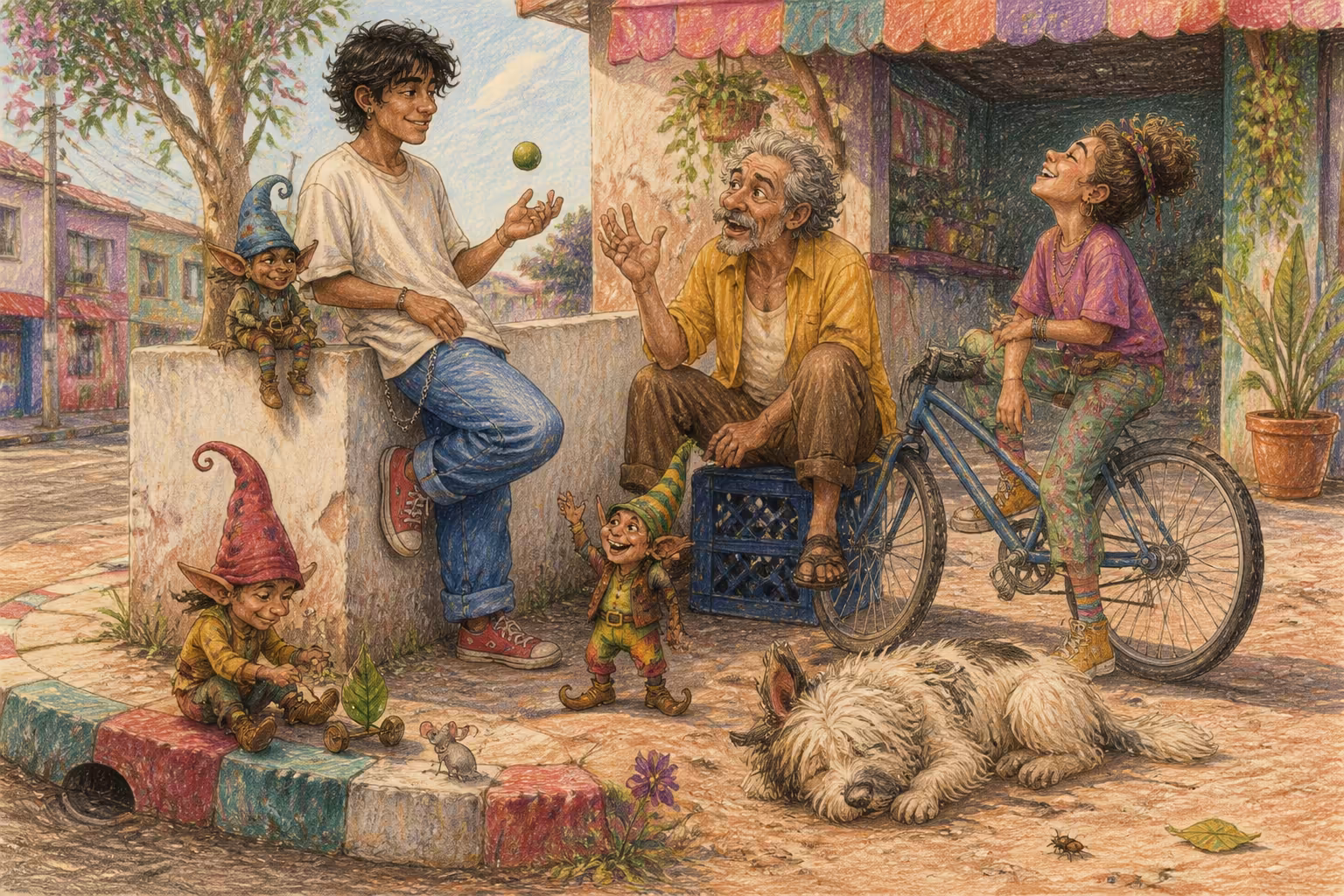 Escena de los Magikitos que ilustra la expresión Tirar barrio