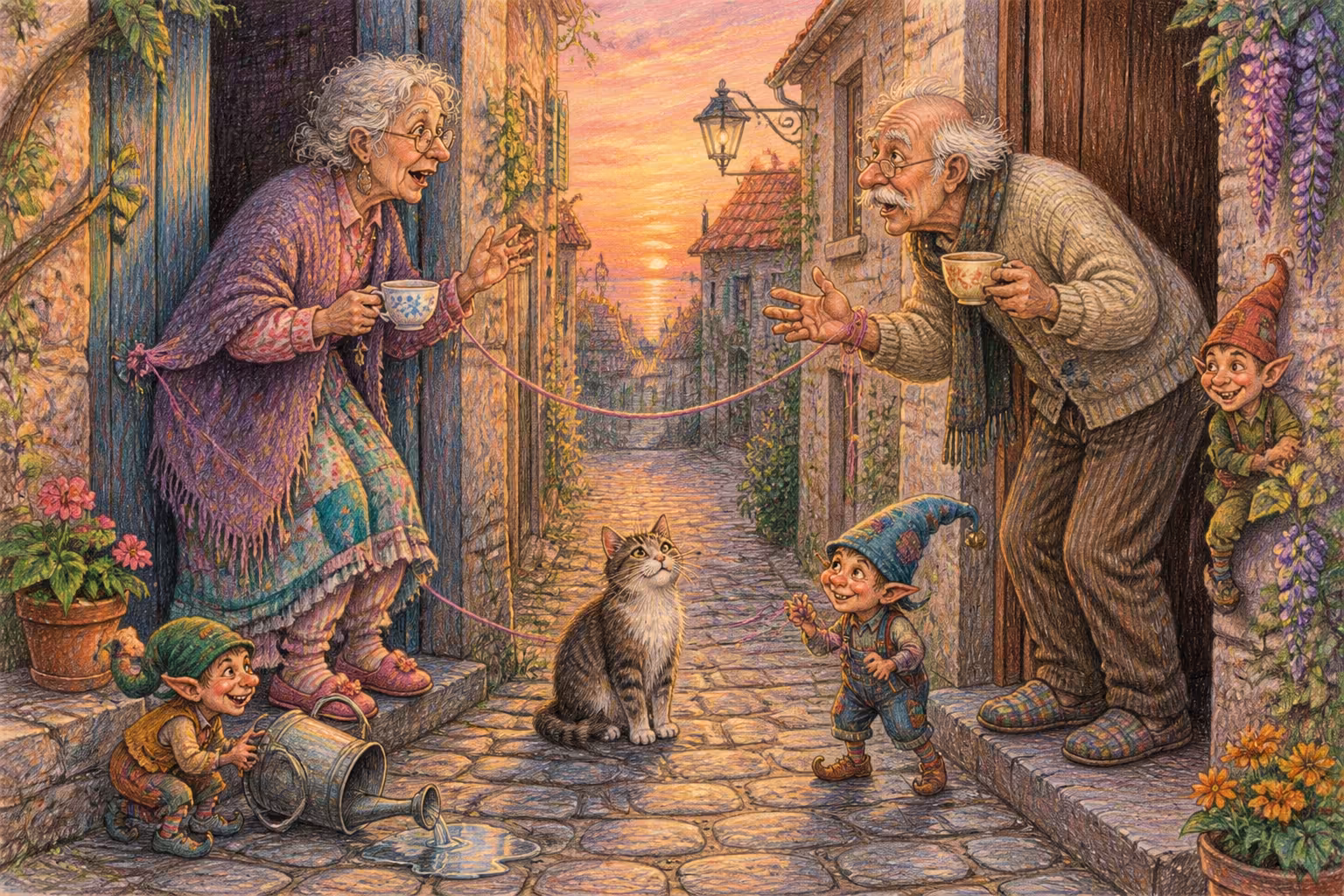 Escena de los Magikitos que ilustra la expresión Pegar la hebra