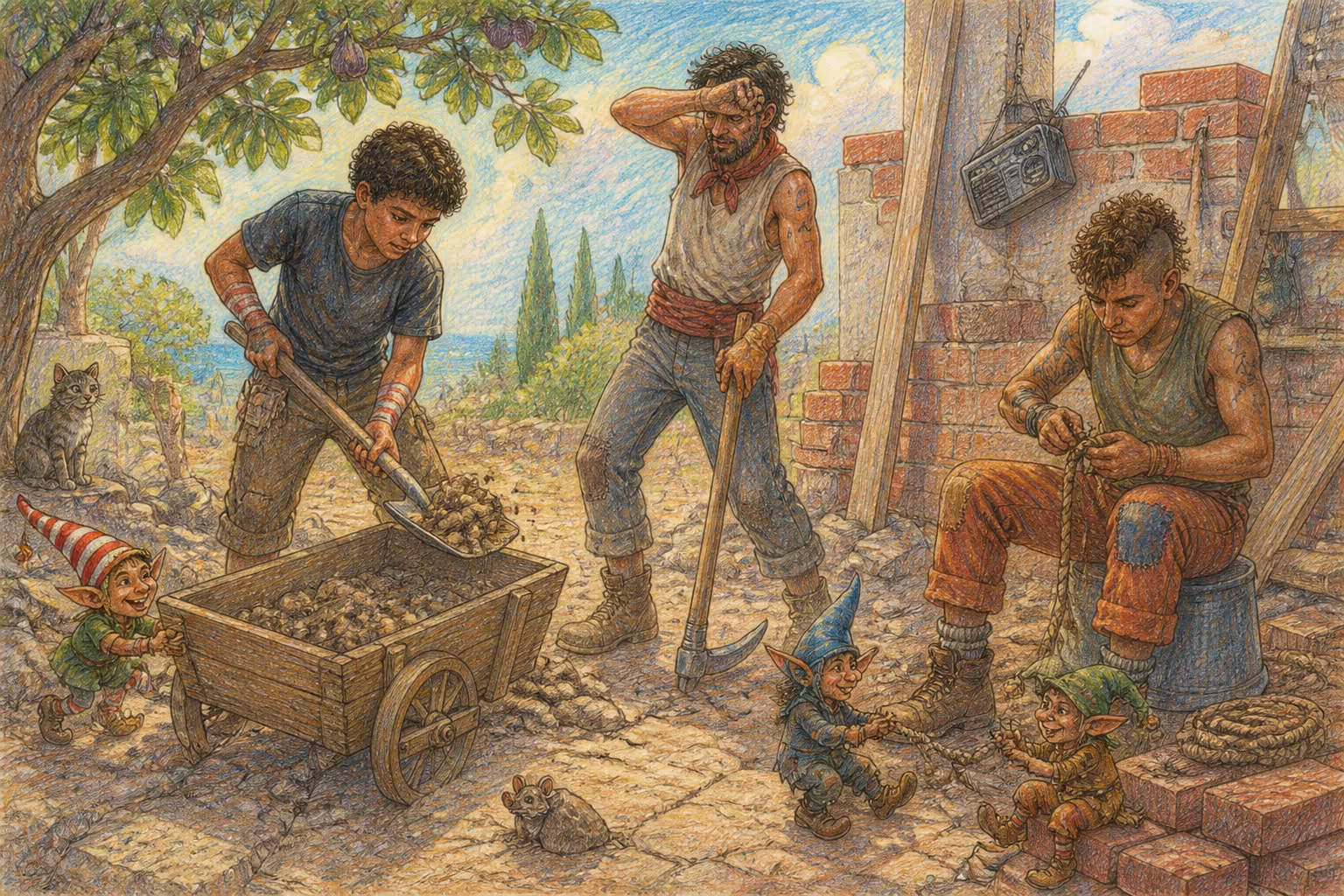 Escena de los Magikitos que ilustra la expresión Pico y pala