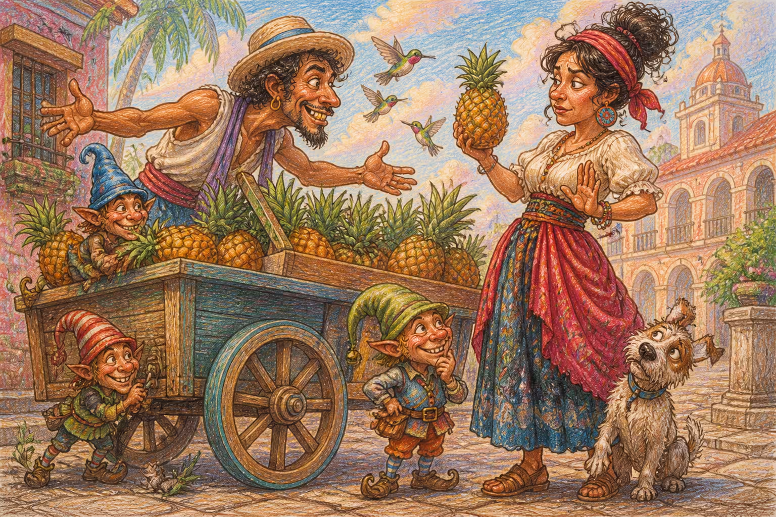Escena de los Magikitos que ilustra la expresión Vender piñas