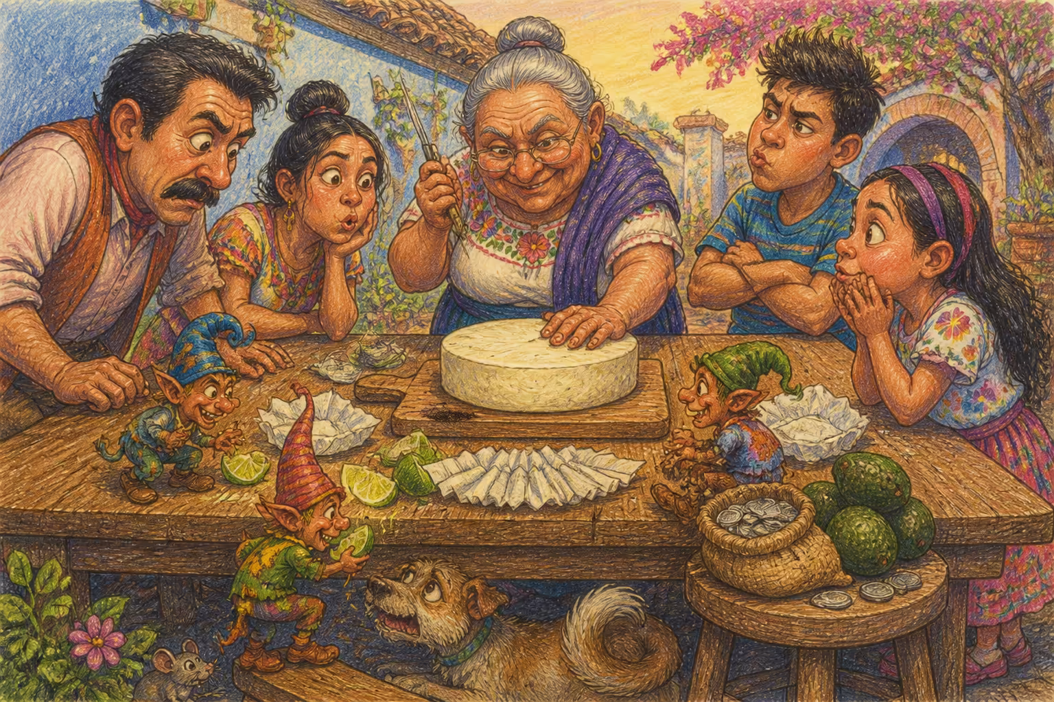 Escena de los Magikitos que ilustra la expresión Partir el queso