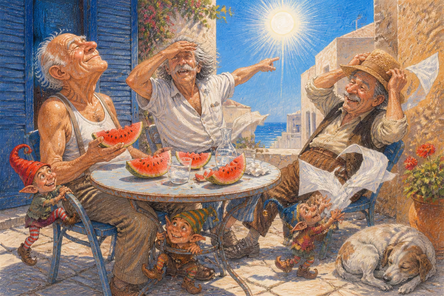 Una scena dei Magikitos che illustra l'espressione Lu sule, lu mare e lu ientu