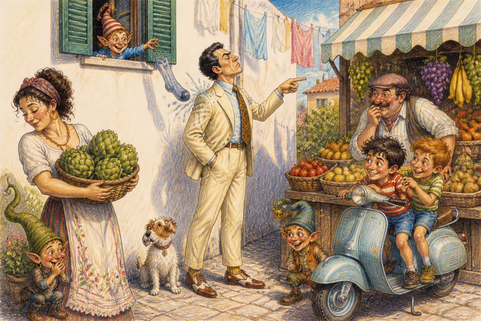 Una scena dei Magikitos che illustra l'espressione E il più pulito c'ha la rogna