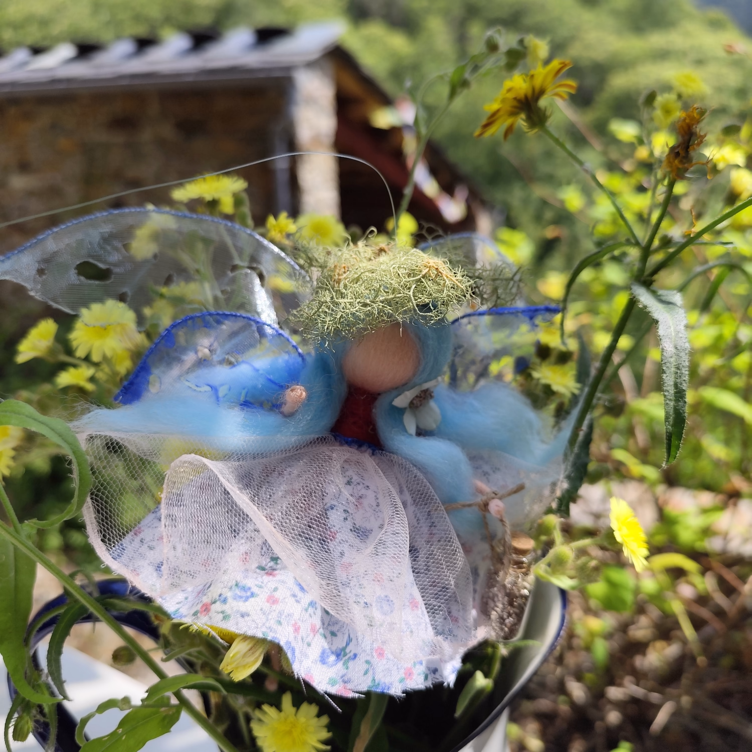 Happy fairies sitting together on a ring
