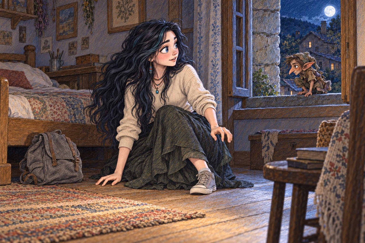 Eva remembers the little sprite on the windowsill the night she found the courage to leave home.